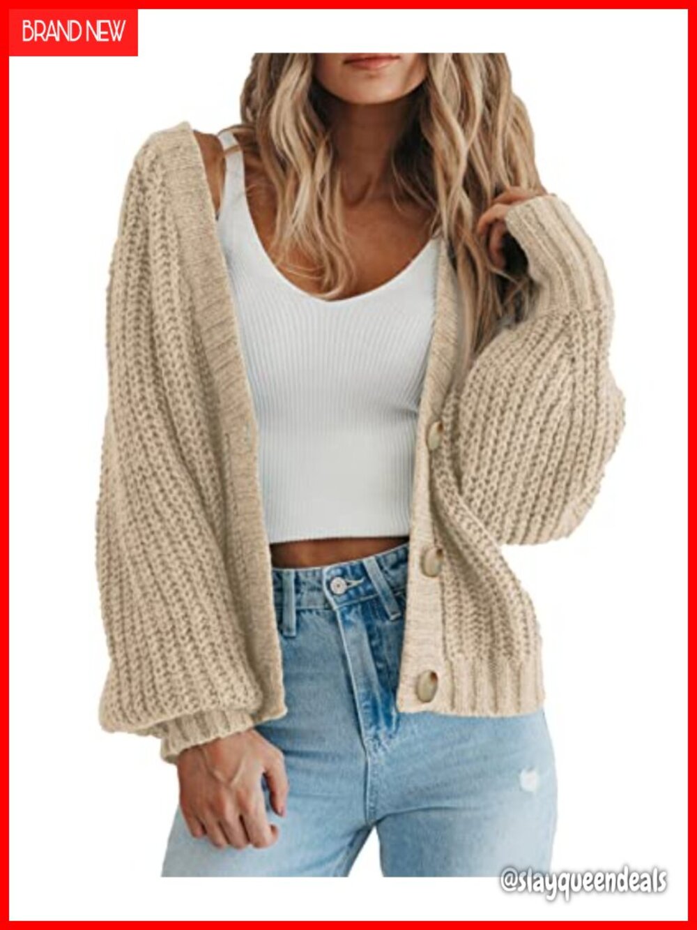 PRETTYGARDEN Women's Chunky Knit Open Front Cardigan Sweater Fall